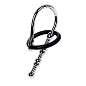 Серебристый уретральный плаг-бусины TOYFA Metal с мягким фиксириющим кольцом - ToyFa - купить с доставкой в Сызрани