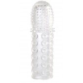 Прозрачная закрытая гелевая насадка - 13,5 см. - Toyfa Basic - в Сызрани купить с доставкой