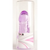 Фиолетовая гелевая насадка с шипами - 13 см. - Toyfa Basic - в Сызрани купить с доставкой