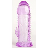 Фиолетовая гелевая насадка с шипами - 13 см. - Toyfa Basic - в Сызрани купить с доставкой