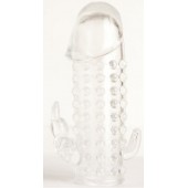 Гелевая прозрачная насадка с 2 отростками - 13 см. - Toyfa Basic - в Сызрани купить с доставкой