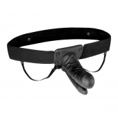 Полый страпон с двумя отростками и вибрацией Unisex Vibrating Hollow Strap-On Double Penetrating Dildo - 17,8 см. - Lux Fetish - купить с доставкой в Сызрани