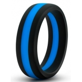 Черно-синее эрекционное кольцо Silicone Go Pro Cock Ring - Blush Novelties - в Сызрани купить с доставкой