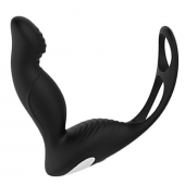 Черный вибромассажер простаты P-PLEASER W ERECTION ENHANCE - Dream Toys - в Сызрани купить с доставкой