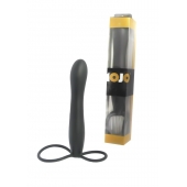 Черная насадка на пенис для двойной стимуляции Mojo BlackJack - 15 см. - Seven Creations - в Сызрани купить с доставкой