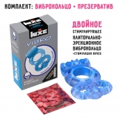 Голубое эрекционное виброкольцо Luxe VIBRO  Дьявол в доспехах  + презерватив - Luxe - в Сызрани купить с доставкой