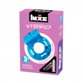 Голубое эрекционное виброкольцо Luxe VIBRO  Кошмар русалки  + презерватив - Luxe - в Сызрани купить с доставкой