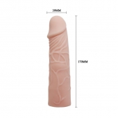 Закрытая телесная насадка-фаллос - 17 см. - Sex Expert - в Сызрани купить с доставкой