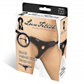 Черные плюшевые трусики для страпона - Lux Fetish - купить с доставкой в Сызрани