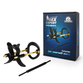 Черно-золотистый экстендер для пениса Sex Expert - Sex Expert - в Сызрани купить с доставкой