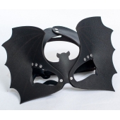 Черная кожаная маска на глаза  Летучая мышь - Sitabella - купить с доставкой в Сызрани