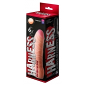 Телесная изогнутая насадка на Harness с коннектором BLACK LINE - 17 см. - LOVETOY (А-Полимер) - купить с доставкой в Сызрани