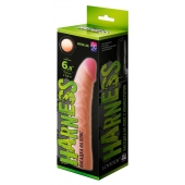 Телесная изогнутая насадка на Harness с коннектором GREEN LINE - 18 см. - LOVETOY (А-Полимер) - купить с доставкой в Сызрани