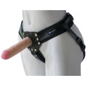 Черный пояс-трусики с двумя насадками  Экзотик-Linda  - 15,5 и 10,5 см. - LOVETOY (А-Полимер) - купить с доставкой в Сызрани