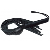 Чёрная кожаная плеть с жесткой ручкой - 63 см. - Sitabella - купить с доставкой в Сызрани