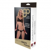 Красно-чёрные наручники на металлической цепочке - Blush Novelties - купить с доставкой в Сызрани