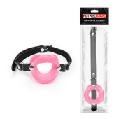 Розовый кляп-губки на черном ремешке - Notabu - купить с доставкой в Сызрани