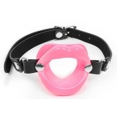 Розовый кляп-губки на черном ремешке - Notabu - купить с доставкой в Сызрани