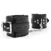 Черные наручники на металлических карабинах - Notabu - купить с доставкой в Сызрани
