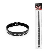 Черный ошейник с серебристыми ромбиками - Notabu - купить с доставкой в Сызрани