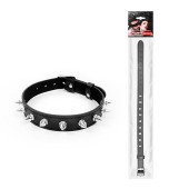 Черный ошейник с серебристыми шипами - Notabu - купить с доставкой в Сызрани