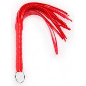 Красная плеть с рукоятью в оплетке - 28 см. - Notabu - купить с доставкой в Сызрани