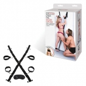 Чёрный набор для фиксации у двери - Lux Fetish - купить с доставкой в Сызрани