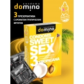 Презервативы для орального секса DOMINO Sweet Sex с ароматом тропических фруктов - 3 шт. - Domino - купить с доставкой в Сызрани