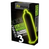 Презервативы DOMINO Neon Green со светящимся в темноте кончиком - 3 шт. - Domino - купить с доставкой в Сызрани