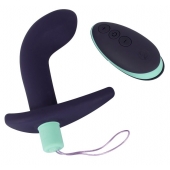 Темно-фиолетовый вибростимулятор простаты с пультом ДУ Remote Controlled Prostate Plug - Orion - в Сызрани купить с доставкой