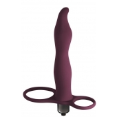 Бордовая вибронасадка для двойного проникновения Flirtini - 15,9 см. - Lola Games - купить с доставкой в Сызрани