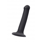 Черный фаллос на присоске Silicone Bendable Dildo M - 18 см. - Strap-on-me - купить с доставкой в Сызрани