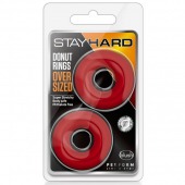 Набор из 2 красных эрекционных колец DONUT RINGS OVERSIZED - Blush Novelties - в Сызрани купить с доставкой