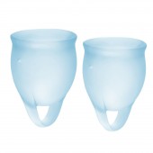 Набор голубых менструальных чаш Feel confident Menstrual Cup - Satisfyer - купить с доставкой в Сызрани