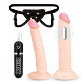 Регулируемые трусики с 2 насадками - 16 и 15 см. - Lux Fetish - купить с доставкой в Сызрани
