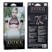 Черные мягкие наручники Entice French Cuffs с цепью - California Exotic Novelties - купить с доставкой в Сызрани