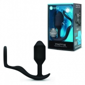 Черное эрекционное кольцо с анальным плагом Snug   Tug - b-Vibe - в Сызрани купить с доставкой