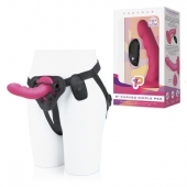 Розовый ребристый вибрострапон Pegasus - 14 см. - Pegasus - купить с доставкой в Сызрани