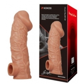 Телесная насадка на фаллос с фиксацией мошонки EXTREME SLEEVE - 15,6 см. - KOKOS - в Сызрани купить с доставкой