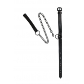 Черный ошейник Sin с поводком - Lola Games - купить с доставкой в Сызрани