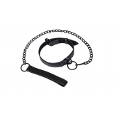 Черный ошейник Sin с поводком - Lola Games - купить с доставкой в Сызрани