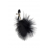 Зажимы на соски с черным пухом Euphoric - Lola Games - купить с доставкой в Сызрани