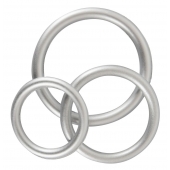 Набор из 3 эрекционных колец под металл Metallic Silicone Cock Ring Set - Orion - в Сызрани купить с доставкой