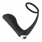 Черное эрекционное кольцо с анальной вибропробкой Vibrating Ring   Plug - Orion - в Сызрани купить с доставкой