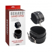 Черные оковы на ноги Obey Me Leather Ankle Cuffs - Chisa - купить с доставкой в Сызрани