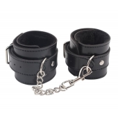 Черные оковы на ноги Obey Me Leather Ankle Cuffs - Chisa - купить с доставкой в Сызрани