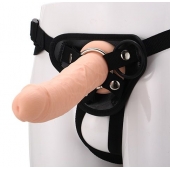 Черные трусики с телесной насадкой STRAP ON REAL DILDO - 21 см. - Dream Toys - купить с доставкой в Сызрани