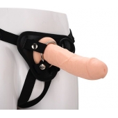 Черные трусики с телесной насадкой STRAP ON REAL DILDO - 21 см. - Dream Toys - купить с доставкой в Сызрани