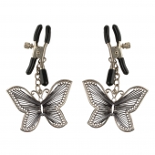 Зажимы на соски с бабочками Butterfly Nipple Clamps - Pipedream - купить с доставкой в Сызрани