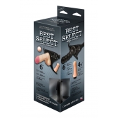 Черный пояс для женщин BEST SELECT с 3 насадками - LOVETOY (А-Полимер) - купить с доставкой в Сызрани
